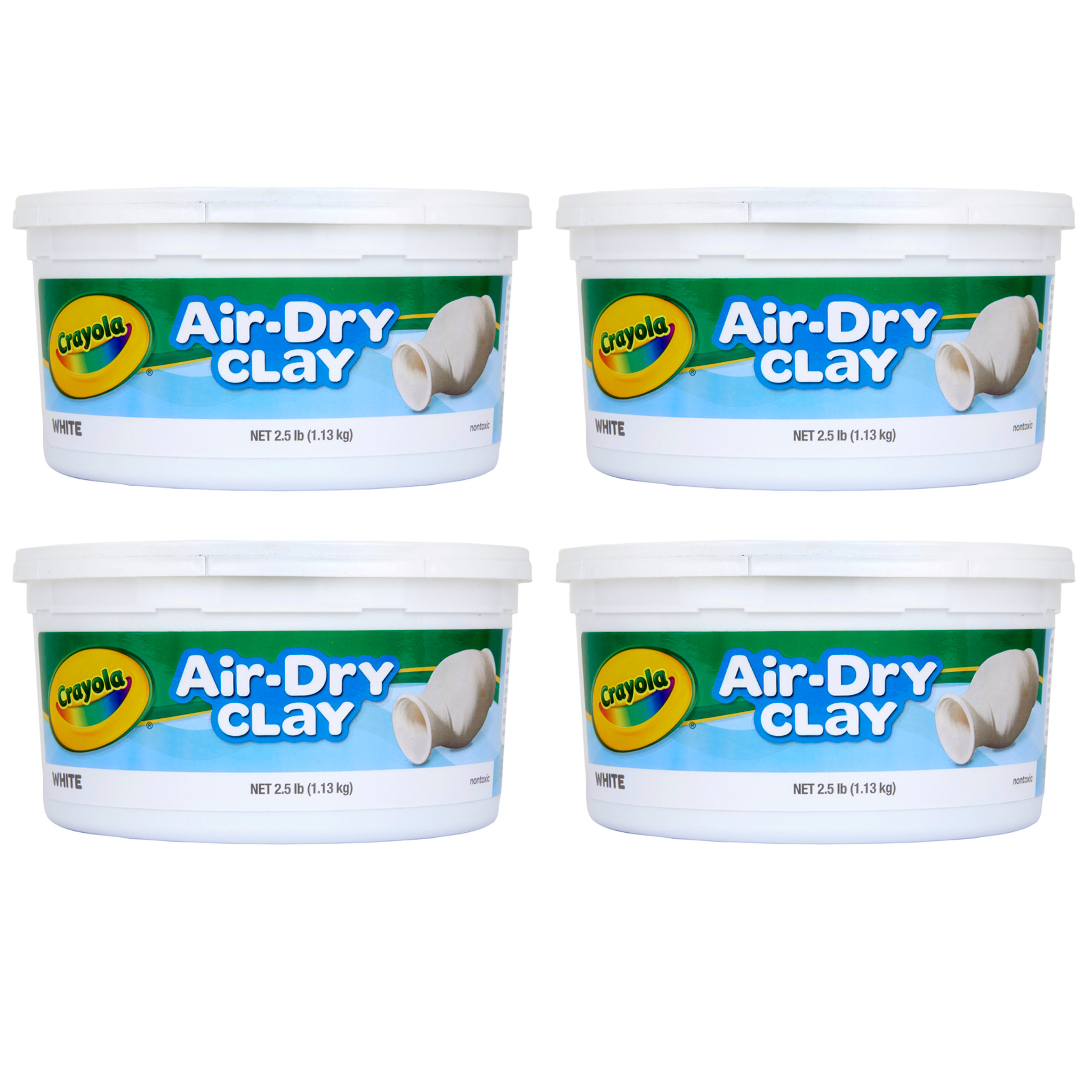 4 Ea) Crayola Air Dry Clay 2.5 Lbs White
